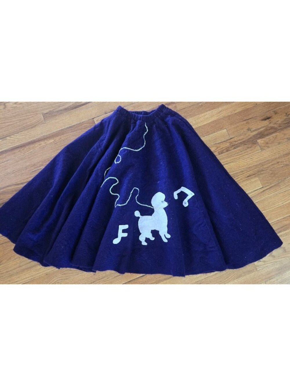 50's Poodle Skirt Purple White Sequin Leash Waist 24- 27" Length 33" HANDmade